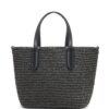 Michael Kors small Eliza straw tote bag