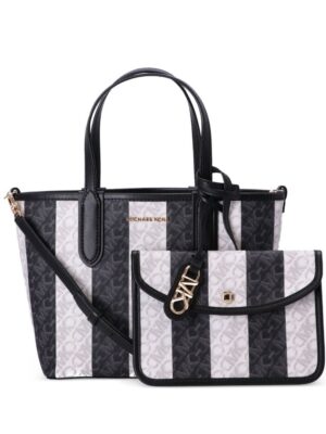 23448719_53405102_1000.jpg Michael Kors monogram pattern striped tote bag