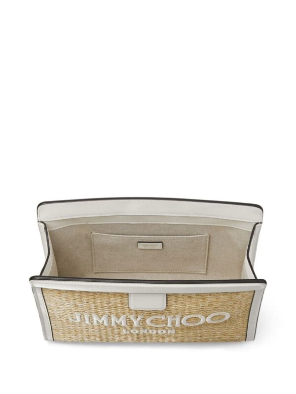 23452487_53776829_1000.jpg Jimmy Choo Avenue logo-embroidered woven clutch
