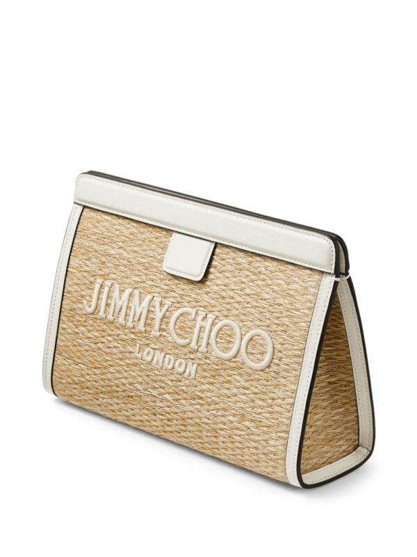 23452487_53776831_1000.jpg Jimmy Choo Avenue logo-embroidered woven clutch