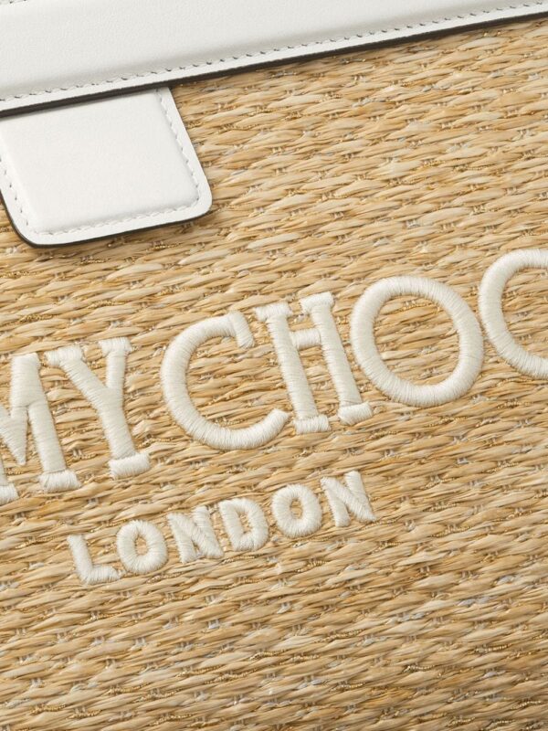23452487_53776832_1000.jpg Jimmy Choo Avenue logo-embroidered woven clutch
