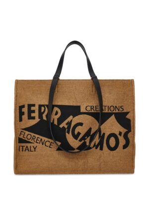 23495495_53714074_1000.jpg Ferragamo large Venna logo-embroidered tote bag
