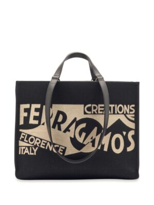 23496604_53714019_1000.jpg Ferragamo medium Venna logo-embroidered tote bag