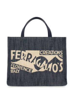 23496617_53714204_1000.jpg Ferragamo small Venna logo-embroidered tote bag