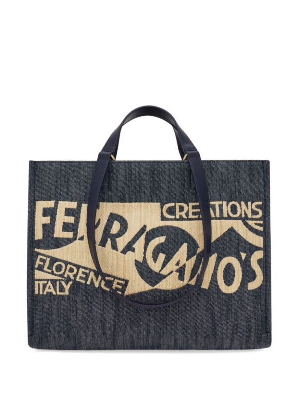 23496624_53714115_1000.jpg Ferragamo medium Venna logo-embroidered tote bag