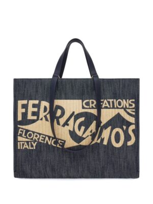 23496639_53714267_1000.jpg Ferragamo large Venna logo-embroidered tote bag