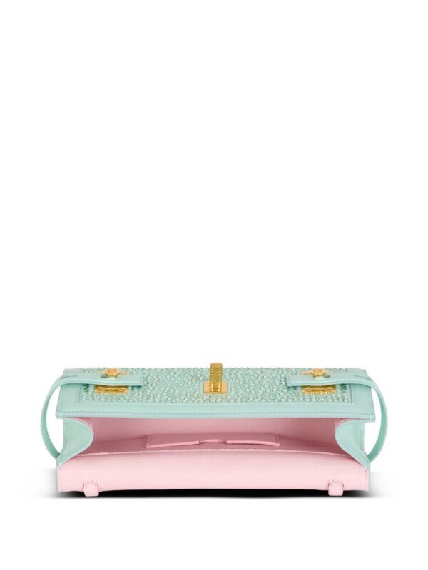 Balmain B-Buzz 23 crystal-embellished suede clutch bag