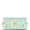 Balmain B-Buzz 23 crystal-embellished suede clutch bag