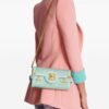 Balmain B-Buzz 23 crystal-embellished suede clutch bag