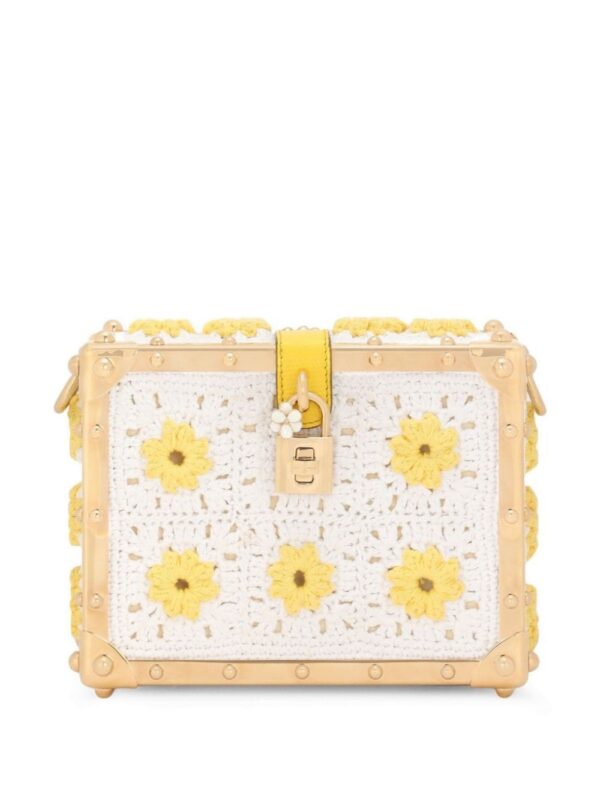 23602028_53772549_1000.jpg Dolce & Gabbana Dolce Box crochet-panel clutch bag