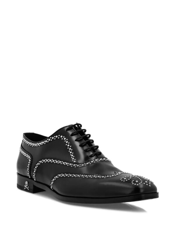 23625695_53585666_1000.jpg Philipp Plein studded leather lace-up shoes