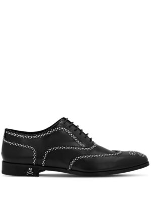 23625695_53585689_1000.jpg Philipp Plein studded leather lace-up shoes