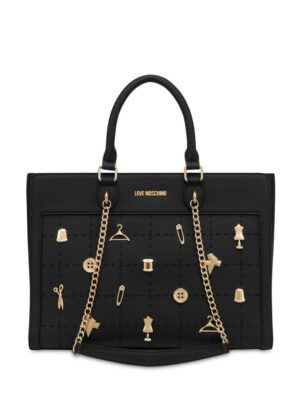 Love Moschino logo-lettering chain-detail tote bag