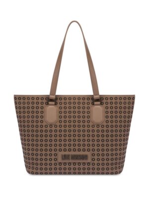 23637146_53606276_1000.jpg Love Moschino logo-lettering eyelet tote bag