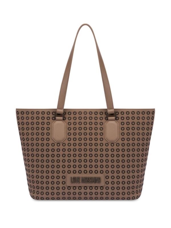 23637146_53606276_1000.jpg Love Moschino logo-lettering eyelet tote bag