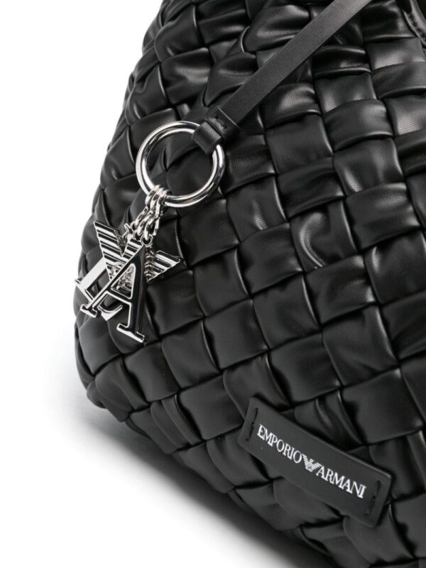 Emporio Armani logo-patch interwoven tote bag