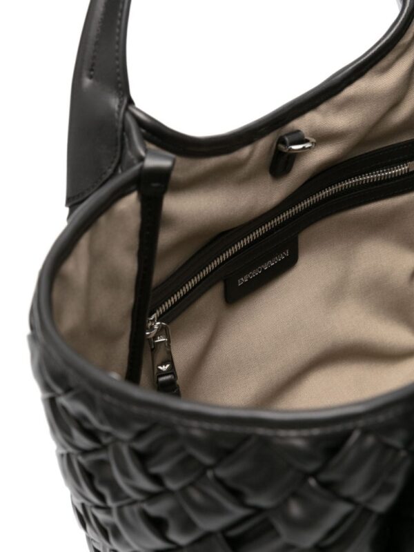 Emporio Armani logo-patch interwoven tote bag
