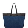 23720432_53593753_1000.jpg Moschino zip-trim denim and leather tote bag