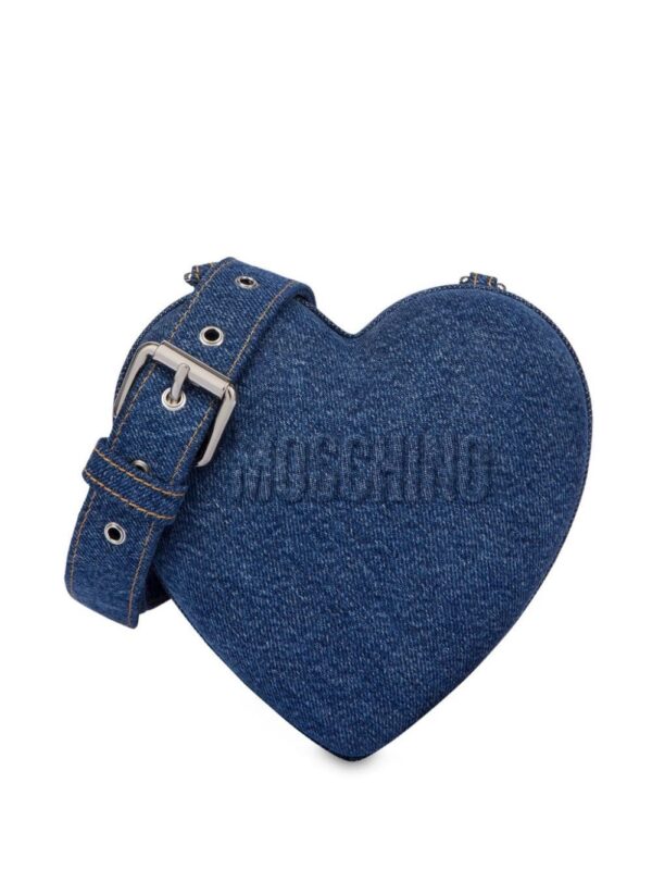 23720433_53593474_1000.jpg Moschino logo-embossed denim heart bag