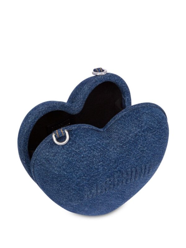 23720433_53593487_1000.jpg Moschino logo-embossed denim heart bag