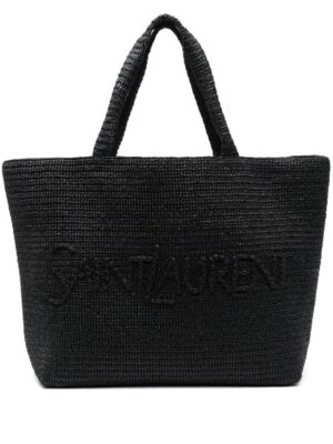 23751656_53706434_1000.jpg Saint Laurent logo-embossed raffia tote bag
