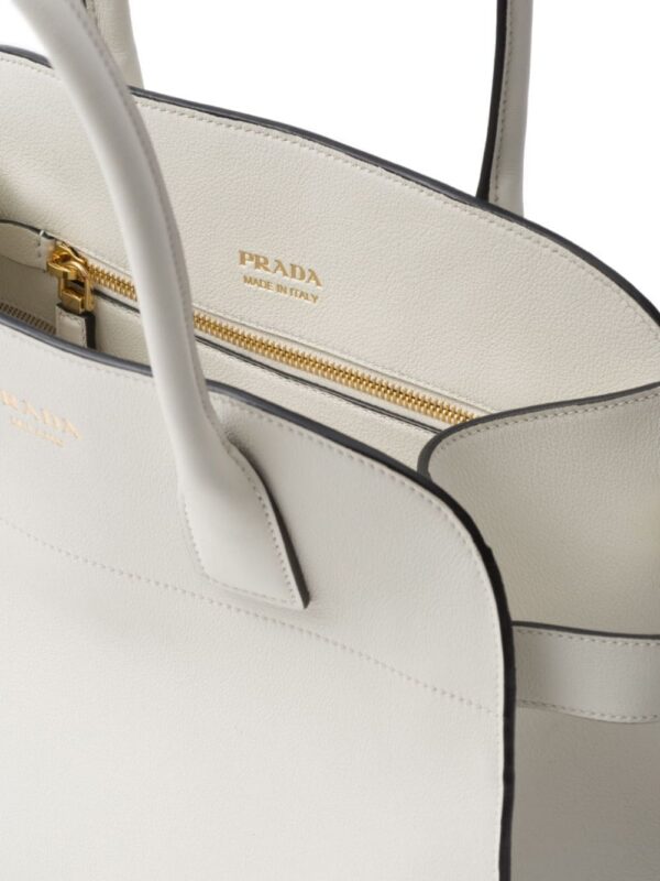 Prada medium logo-stamp leather tote bag