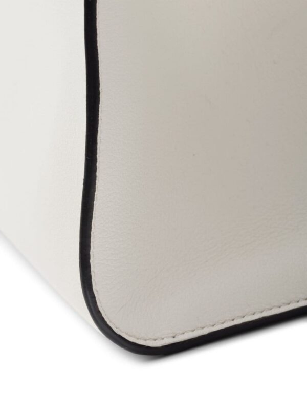 Prada medium logo-stamp leather tote bag