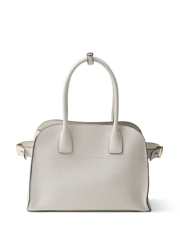 Prada medium logo-stamp leather tote bag