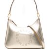 Stella McCartney studded-logo metallic shoulder bag