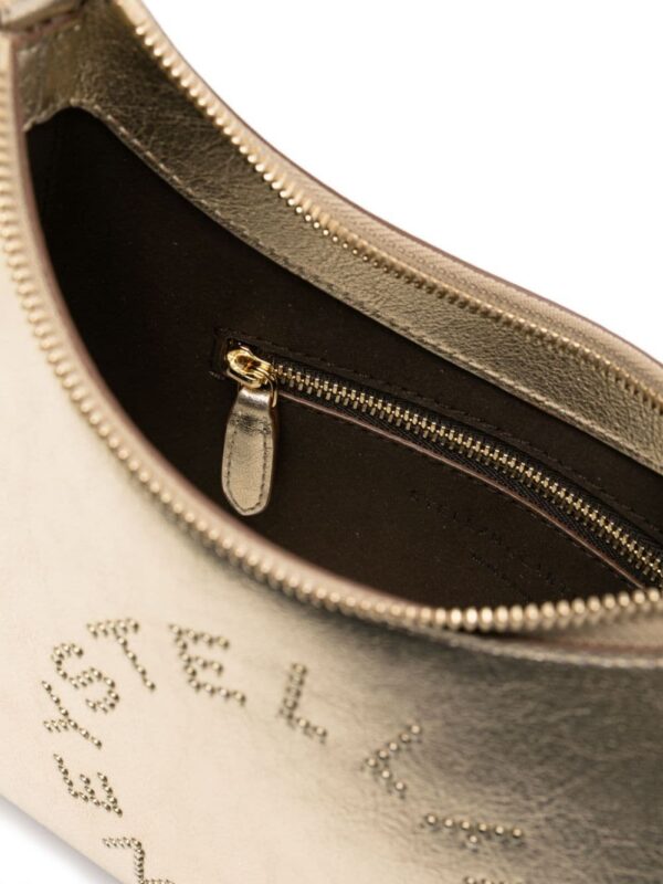 Stella McCartney studded-logo metallic shoulder bag