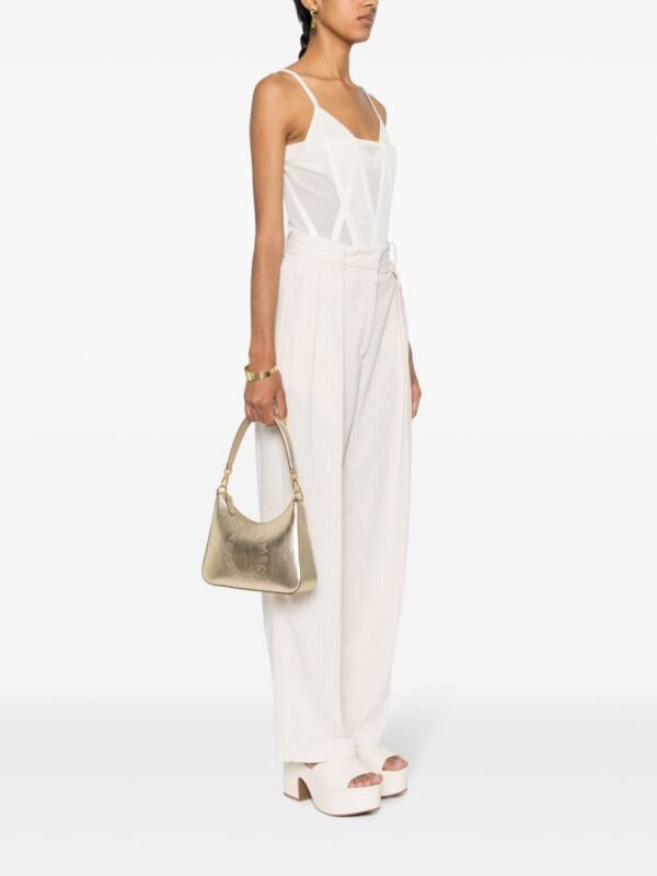 Stella McCartney studded-logo metallic shoulder bag