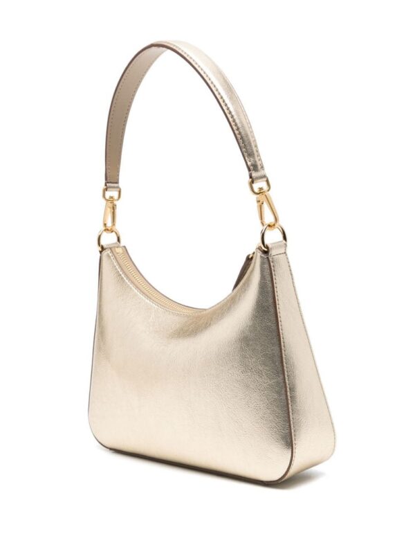 Stella McCartney studded-logo metallic shoulder bag