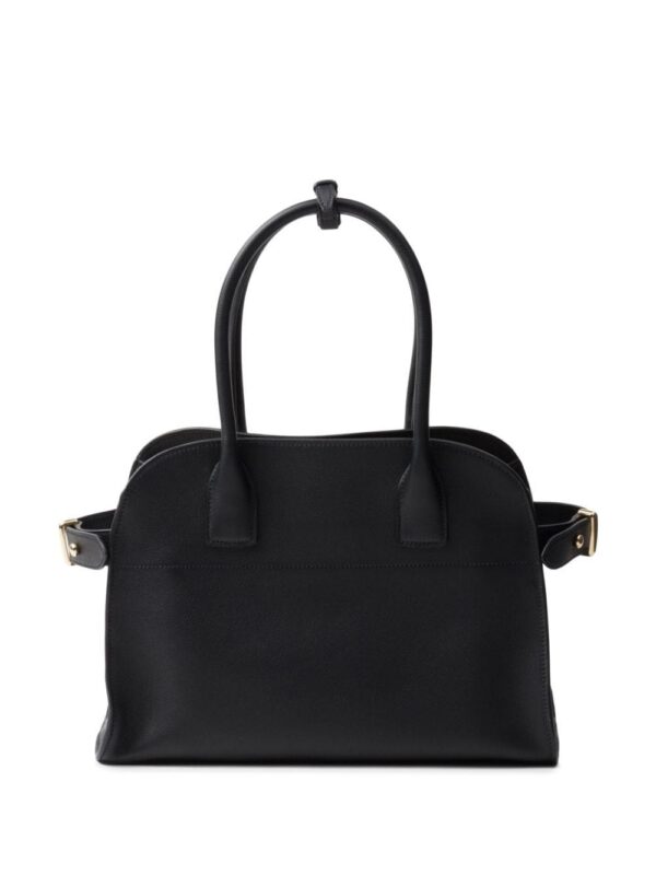 Prada logo-lettering leather tote bag