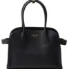 Prada logo-lettering leather tote bag