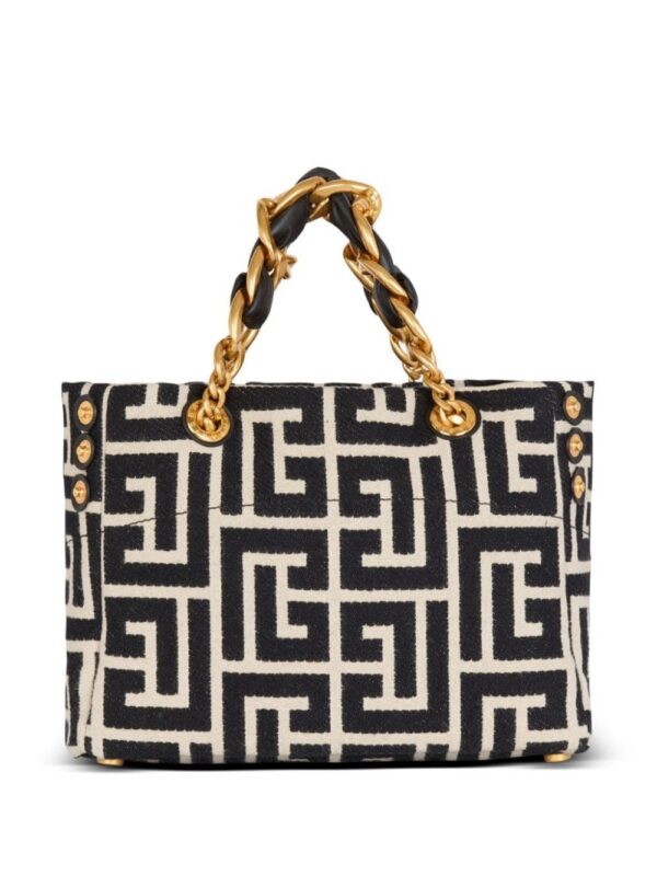 23828087_53907153_1000.jpg Balmain small 1945 Soft jacquard tote bag