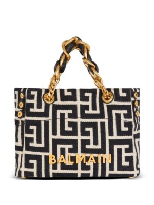 23828087_53907162_1000.jpg Balmain small 1945 Soft jacquard tote bag