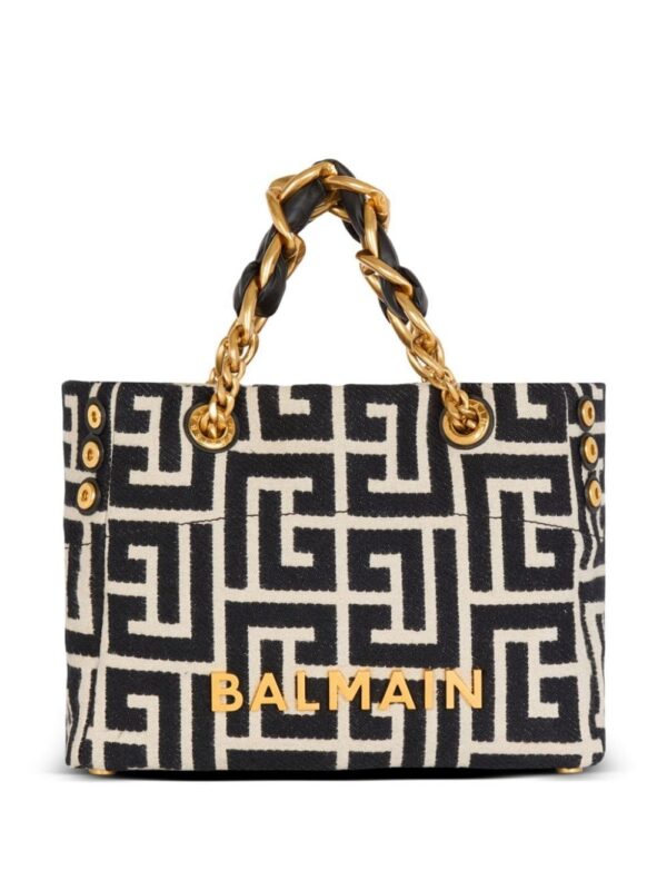 23828087_53907162_1000.jpg Balmain small 1945 Soft jacquard tote bag