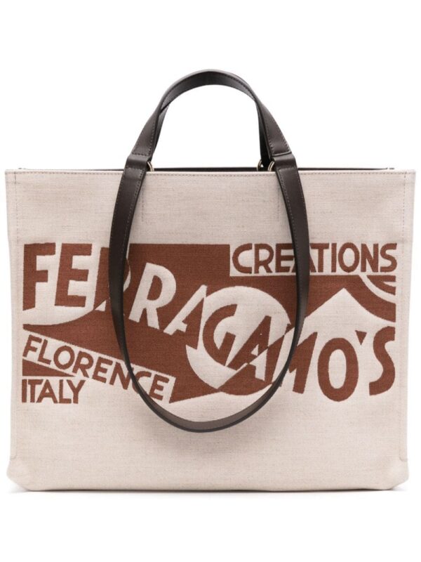 23840465_53900179_1000.jpg Ferragamo logo-embroidered canvas tote bag