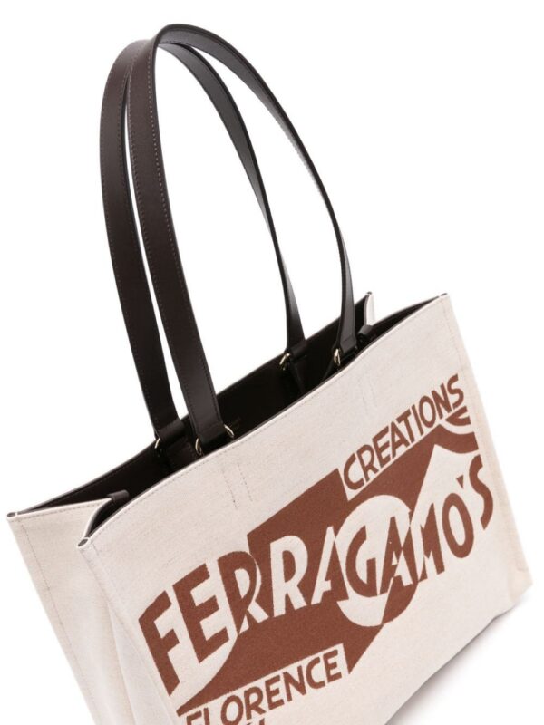 23840465_53900193_1000.jpg Ferragamo logo-embroidered canvas tote bag