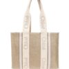 23844258_53812884_1000.jpg Chloé medium Woody logo-strap linen tote bag