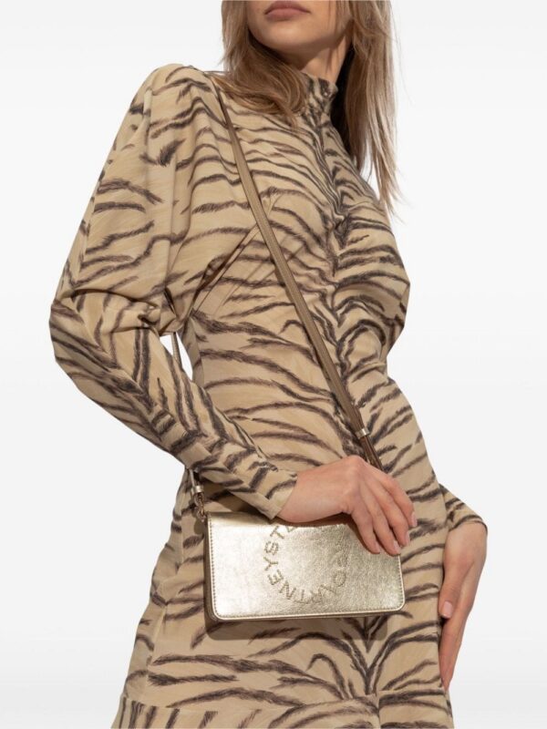 Stella McCartney studded metallic-finish crossbody bag