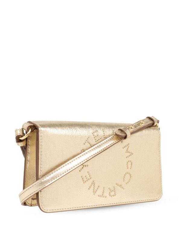 Stella McCartney studded metallic-finish crossbody bag