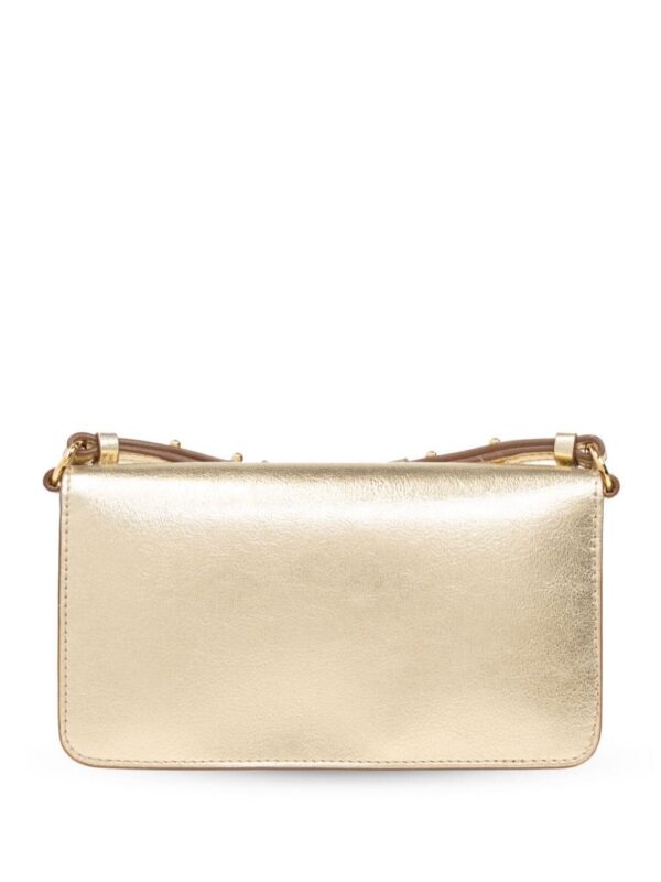 Stella McCartney studded metallic-finish crossbody bag