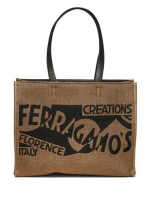 23860404_53842595_1000.jpg Ferragamo small logo-print raffia tote bag