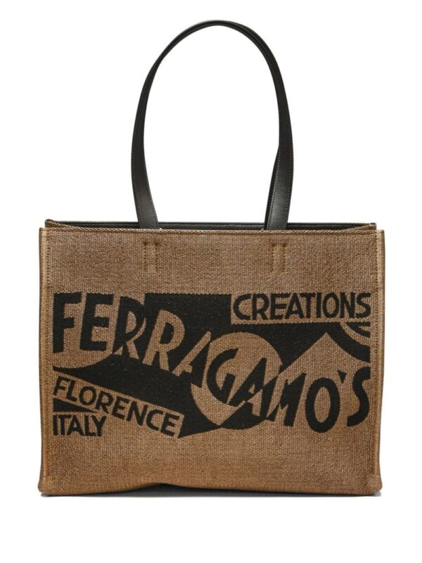 23860404_53842595_1000.jpg Ferragamo small logo-print raffia tote bag