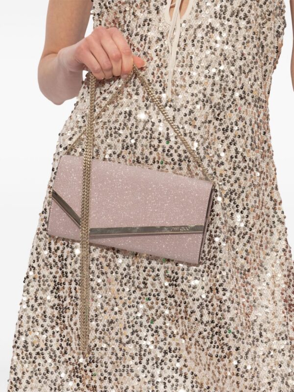 Jimmy Choo Emmie glittered clutch bag