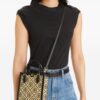 Tory Burch mini T Monogram raffia bag