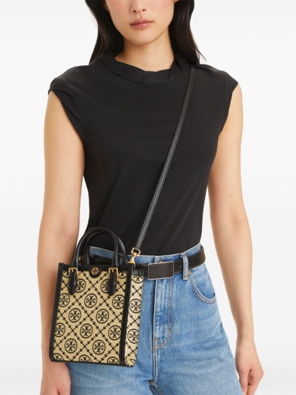 Tory Burch mini T Monogram raffia bag