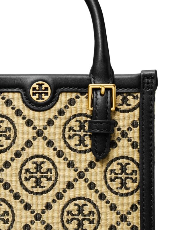Tory Burch mini T Monogram raffia bag
