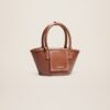 Jacquemus Le petit panier Soli cuir  Mini leather beach basket bag.